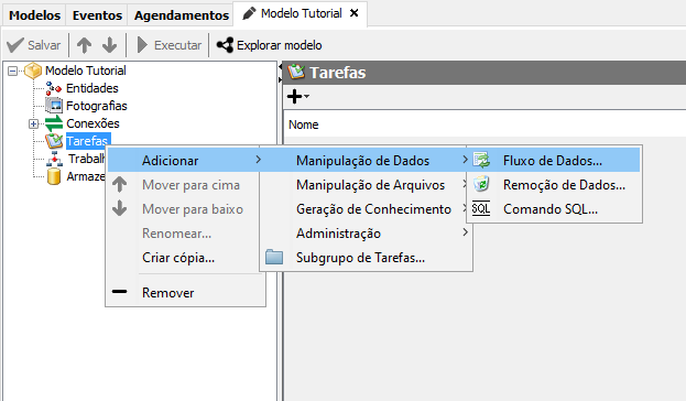 Criando o Fluxo de Dados